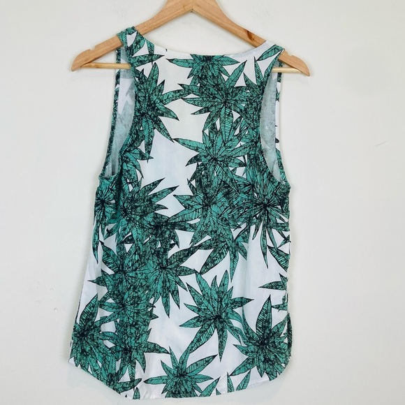 Mara Hoffman green and white tropical leaf print tank. Size Medium. - Picture 3 of 3